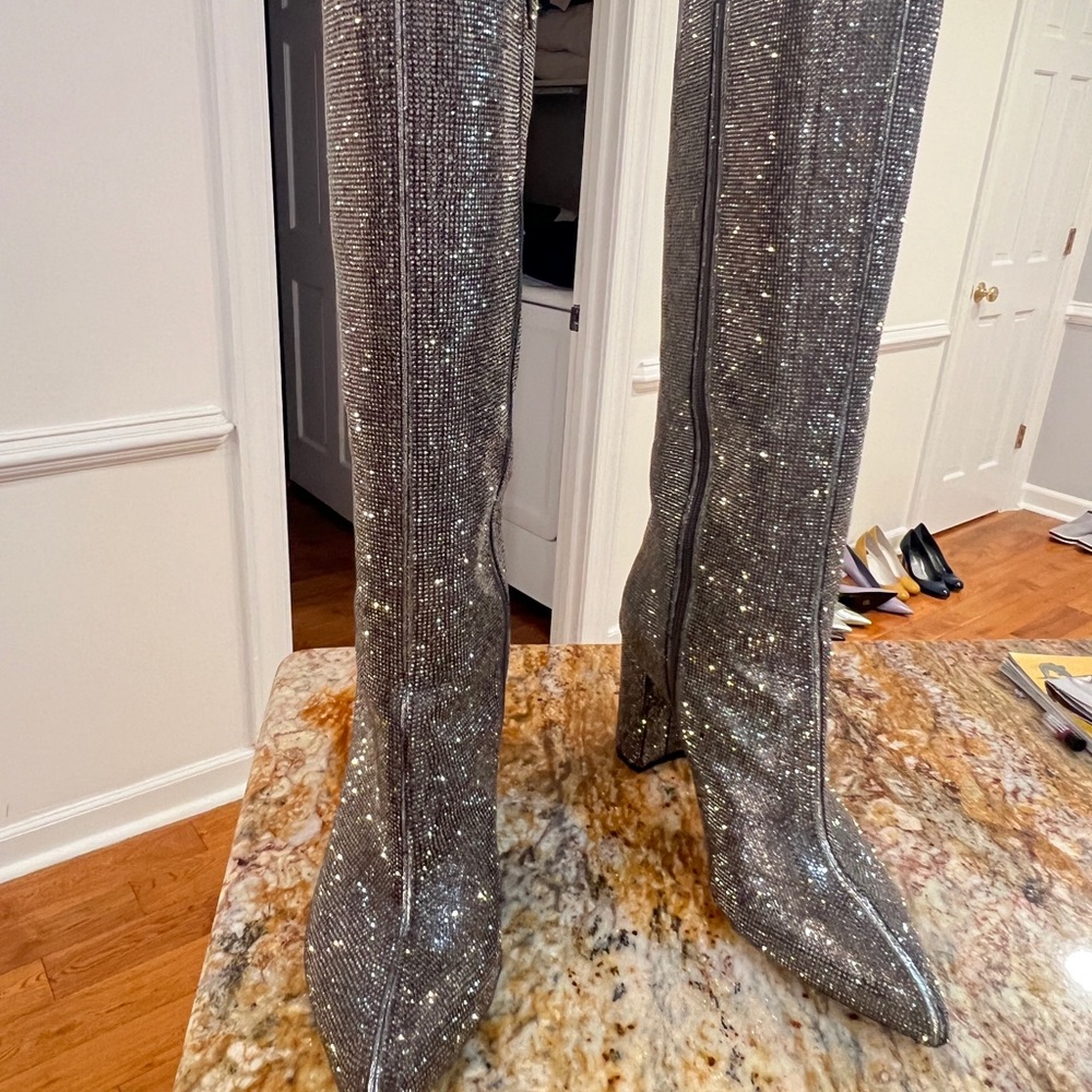 INC International Concepts Silver Heeled Boots